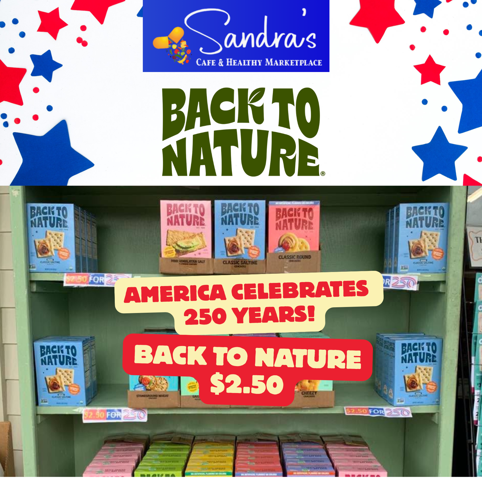 shop sandras for $2.50 Back To Nature Snacks for America's 250th Birthday