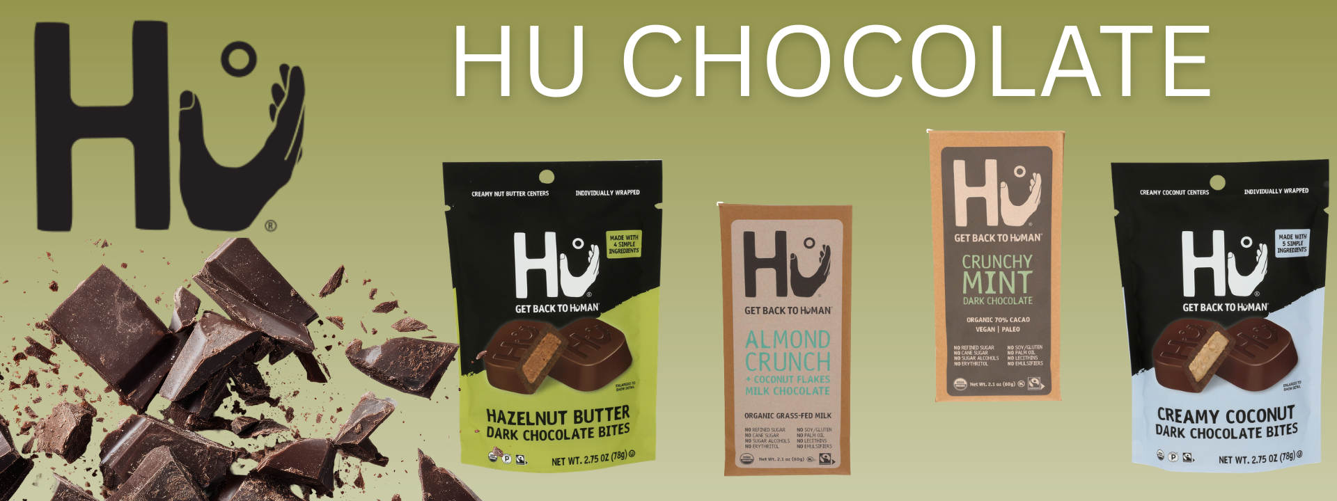Get Back To Feeling Human with Organic Chocolates for your sweet cravings with Hu Chocolates